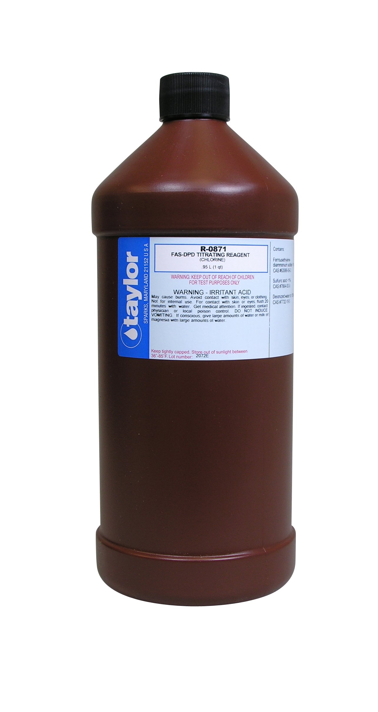 Taylor R0871-F Réactifs de titrage de Piscine de Rechange FAS-DPD – 1 Litre.