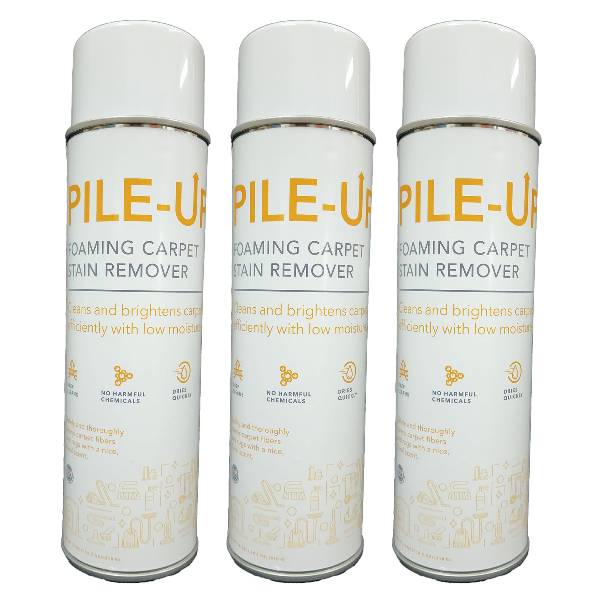 Jani-Source Pile-Up Foaming Carpet Stain Remover, Foaming Aerosol, 18 oz Net (3, 3 Pack)