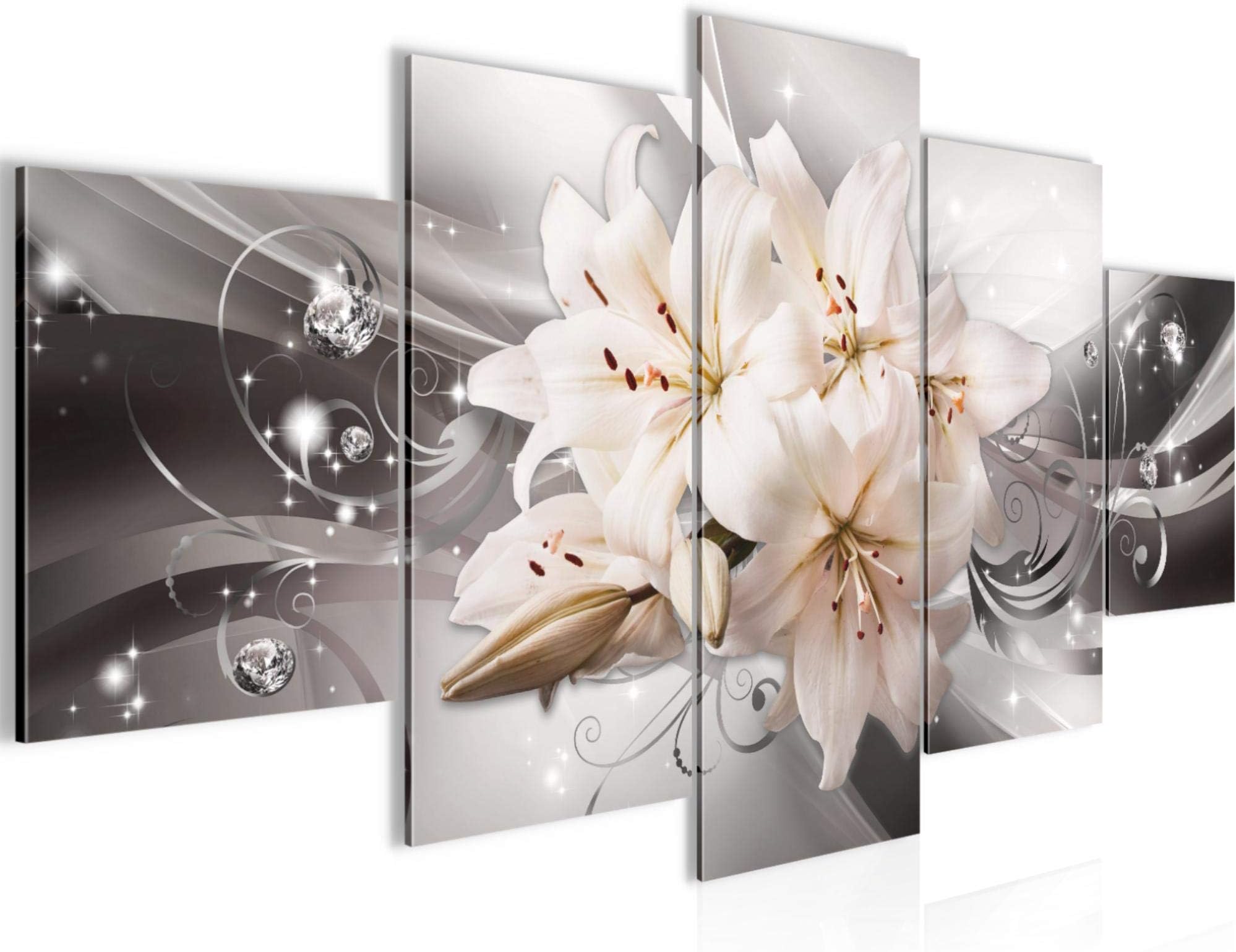 Runa Art - Paintings Orchid Flowers 200 x 100 cm 5 Parts XXL