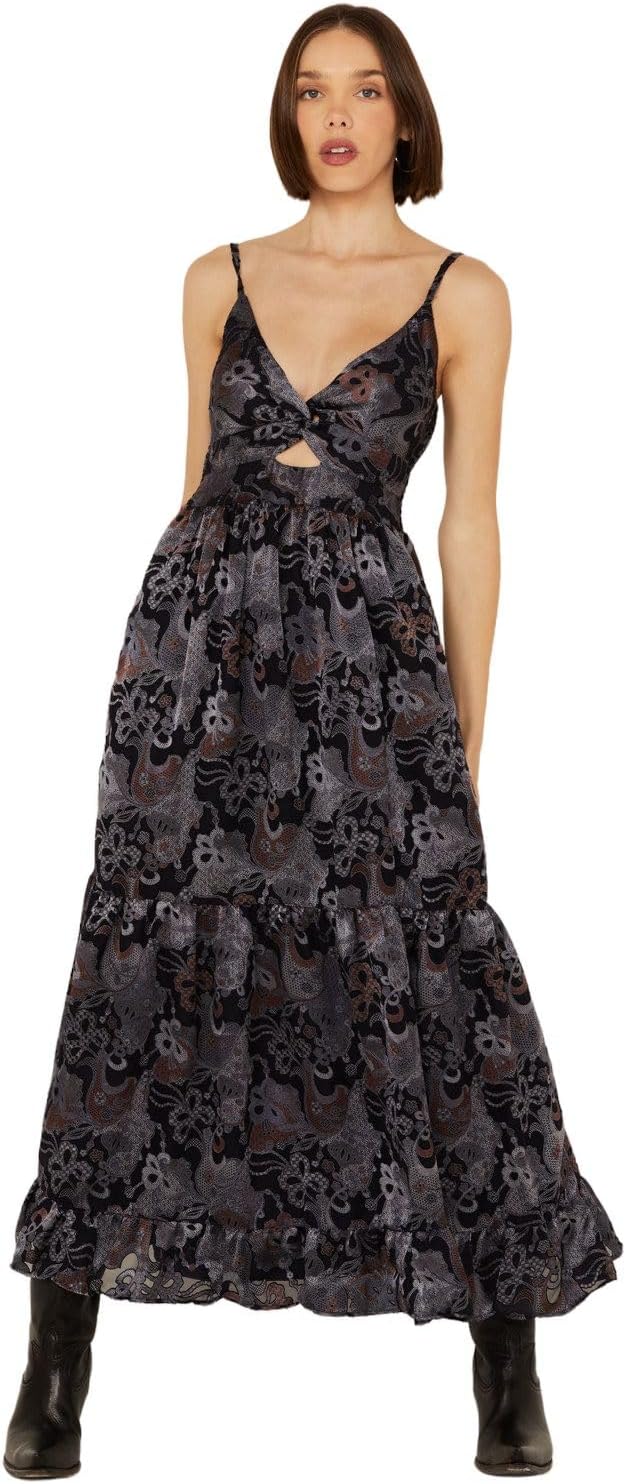 Angie Women's Angie Women's Jaquard Maxi Keyhole Dress