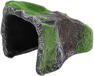 Pssopp Esconderijo de répteis caverna de tartaruga, rocha, aquário, decoração, réptil, esconderijo, caverna, ornamento natural para lagartixa, aranhas, sapos, lagartos, peixe, anfíbio