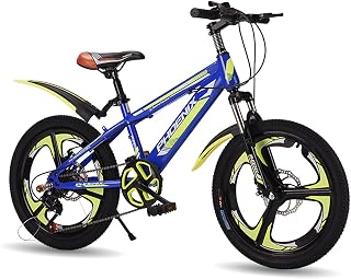 LLF Mountain Bike,Full Suspension 7 Speed Bike Non-Slip Bike For Adults Sport Wheels Disc Brake Aluminum Frame MTB Bicycle Track Bike Road Bikes(Size:18inch,Color:Yellow)
