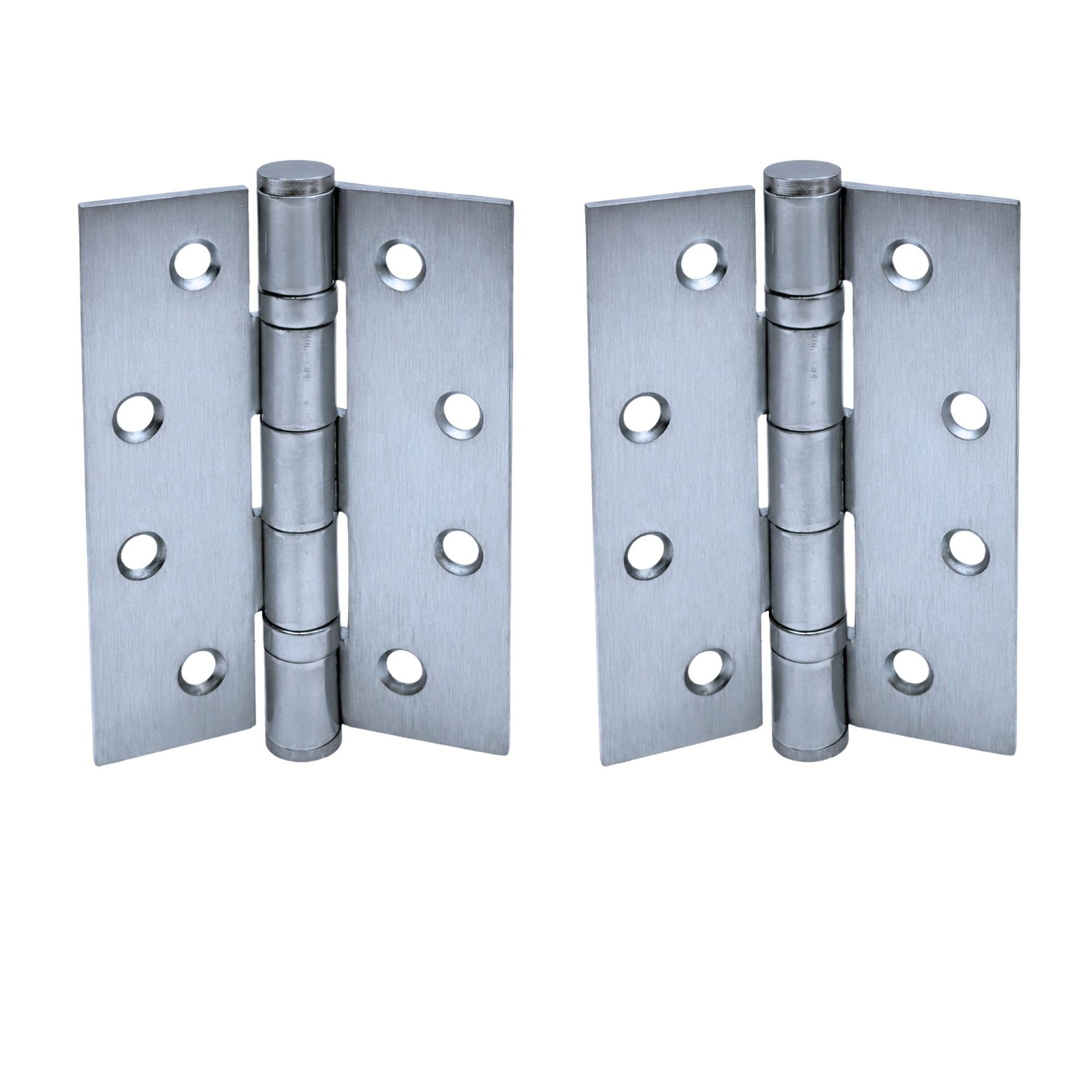 Uap Satin Chrome Plated 4 Inch Ball Bearing Butt Door Hinges For Internal Doors 100Mm X 75Mm Mild Steel Square Corner Internal 2 Pack Satin Chrome
