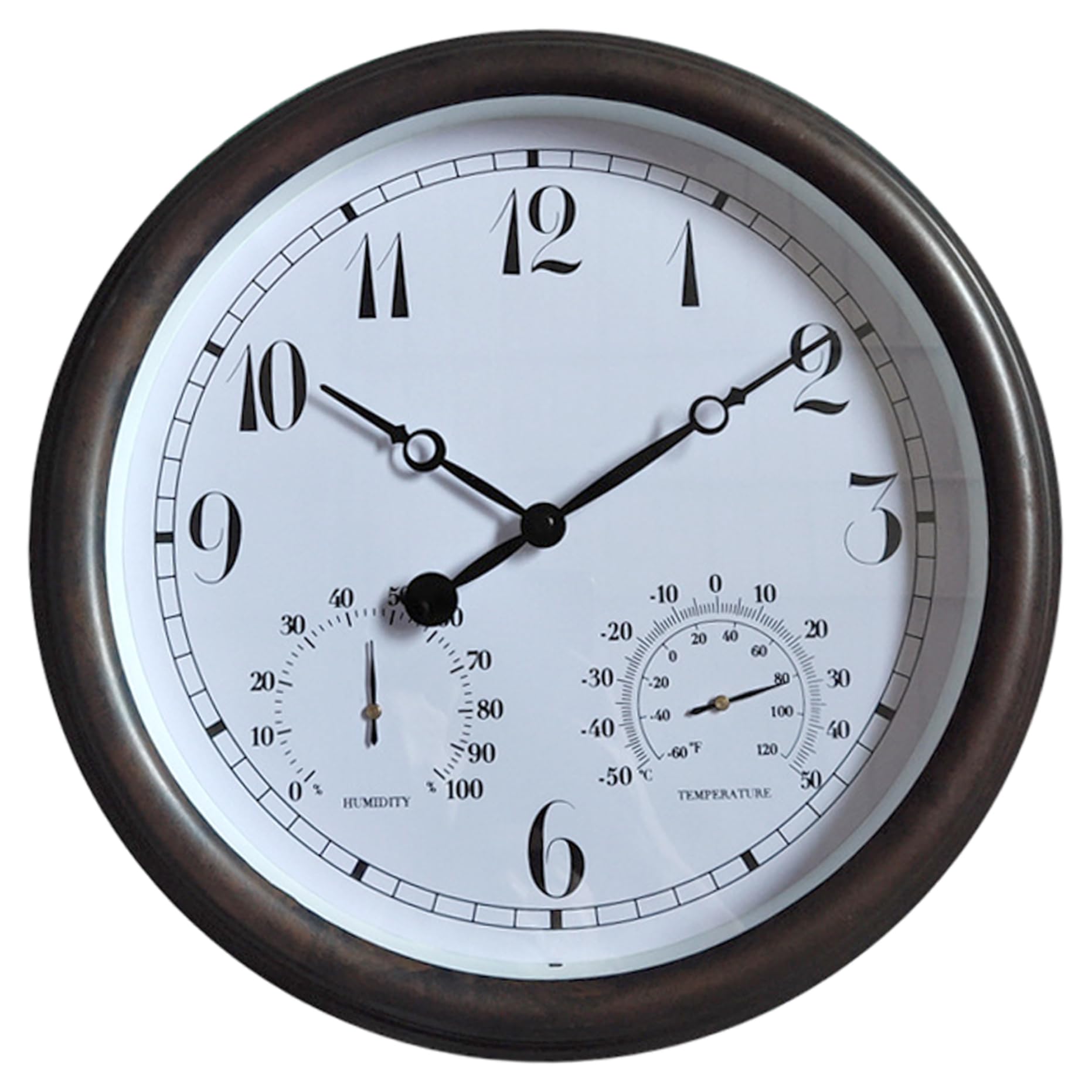 Horloge extérieure étanche 15 pouces vintage à grand cadran blanc lisible contre l'humidité