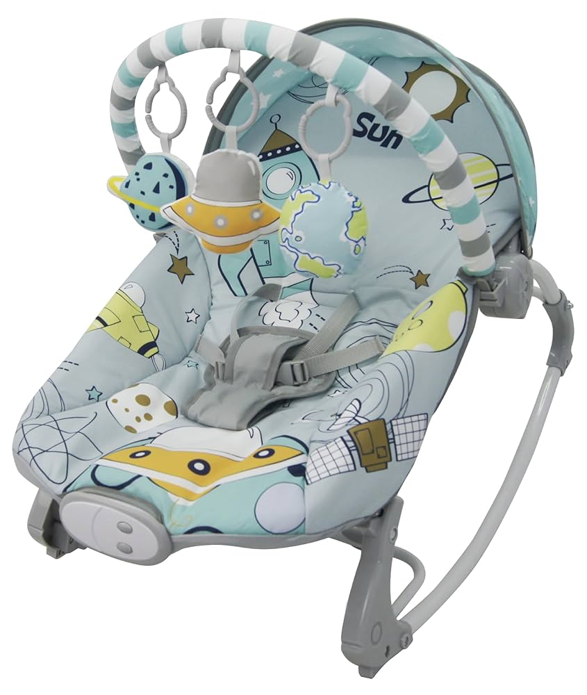 BABY JOY Portable Baby Bouncer, Infant Rocker With Removable Toys Bar