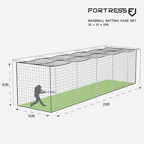 Miniatura 2 de Redes para Jaulas de Bateo de Béisbol Fortress Redes Resistentes de HDPP Totalmente Cerradas para Béisbol y Sóftbol 14 Tamaños y 3 Opciones de