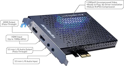 Miniatura 5 de AVerMedia Live Gamer HD 2-PCIe Tarjeta interna de captura de juegos, graba y transmite en 1080p 60 con soporte para múltiples tarjetas, paso a