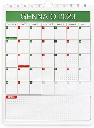 Miniatura 1 de Calendario de tarjetas españolas 2023 con días festivos de Estados Unidos 85 x 11 pulgadas