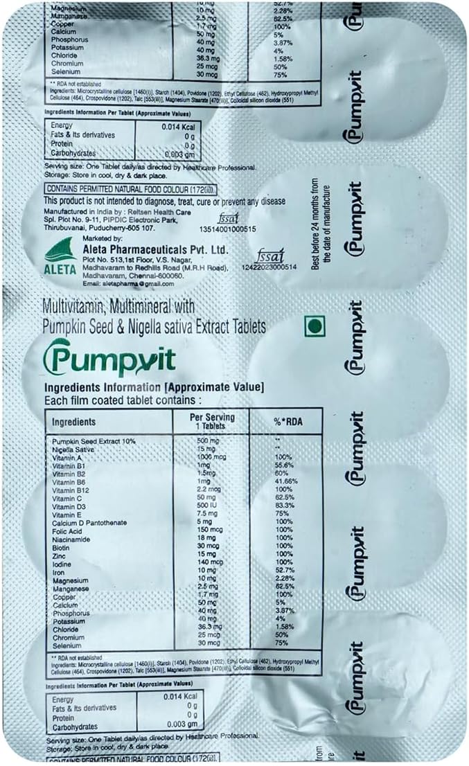 Pumpvit -Strip of 10 Tablets