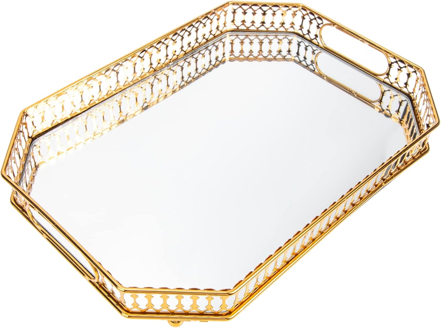 Elegant Metal Bathroom Tray for Organizing Toiletries Jewelry and Sundries Stylish Vanity Storage with Modern Marble Design for Clean Tidy Countertops
