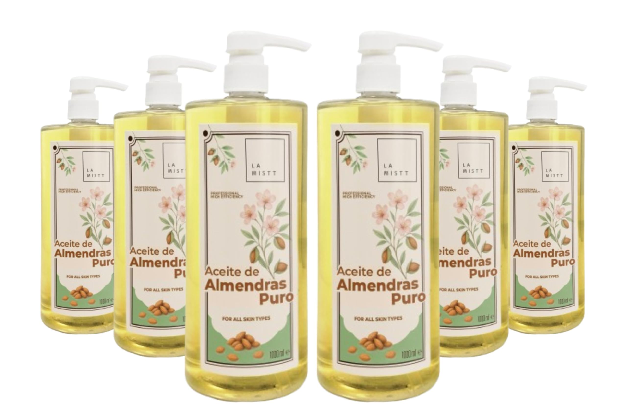 Aceite de Almendras Dulces Puro 6L | Fórmula Natural | Aceite Puro Para Masajes Profesional | Apto para Todo Tipo de Pieles | Sin Parafina ni Colorantes