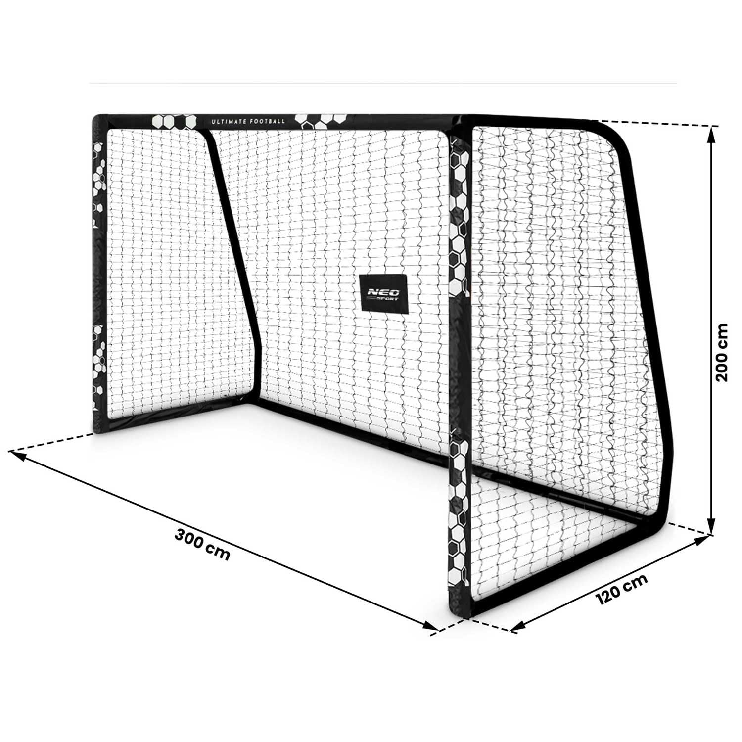 Neo-Sport Bramka Do Piłki Nożnej Dla Dzieci i Dorosłych Z Pokrowcem Na Stelaż 300 x 200 x 120 cm