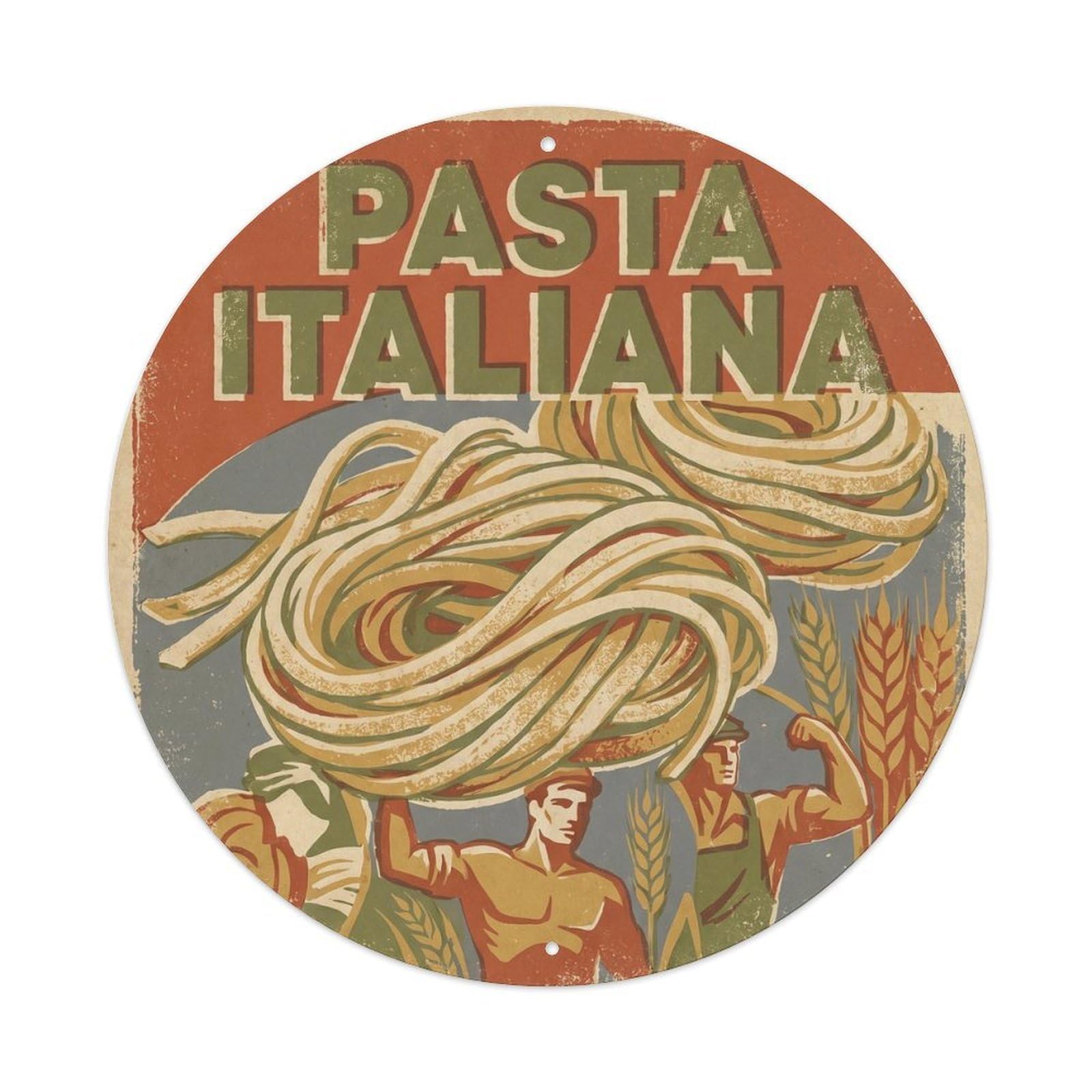 Pasta Street Food Screenprint Italian Culture Metal Tin Sign