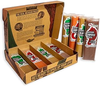 DELLA CASA SELECT PASTA -Premium Artisan Flavored Spaghetti Variety Pack, Jalapeño, Chorizo, Chile Poblano, Chipotle, Made with 100% Durum Wheat Semolina, 17.63oz ea, Perfect for Gourmet Dishes (8 Pk)