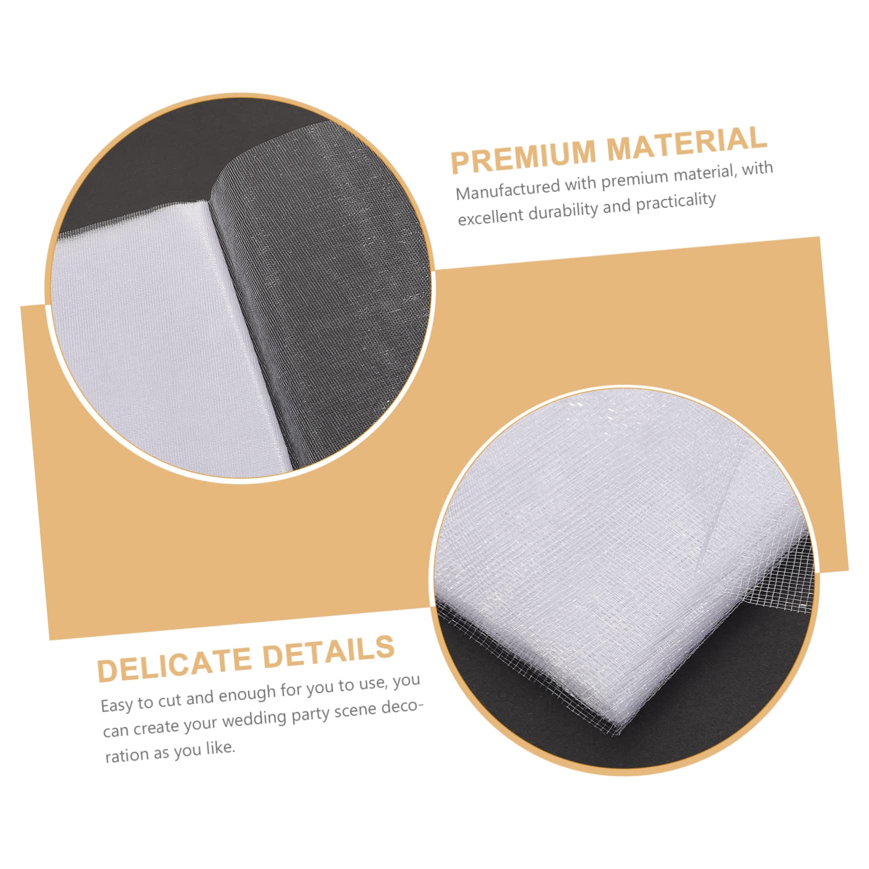 STOBAZA 3 Wedding Decoration Arch Tulle Sheer Fabric DIY Crafting Tulle Fabric Wedding Backdrop Curtain Gauze Curtains Wedding Arch Draping Fabric Tulle Ceiling Drapes White Organza