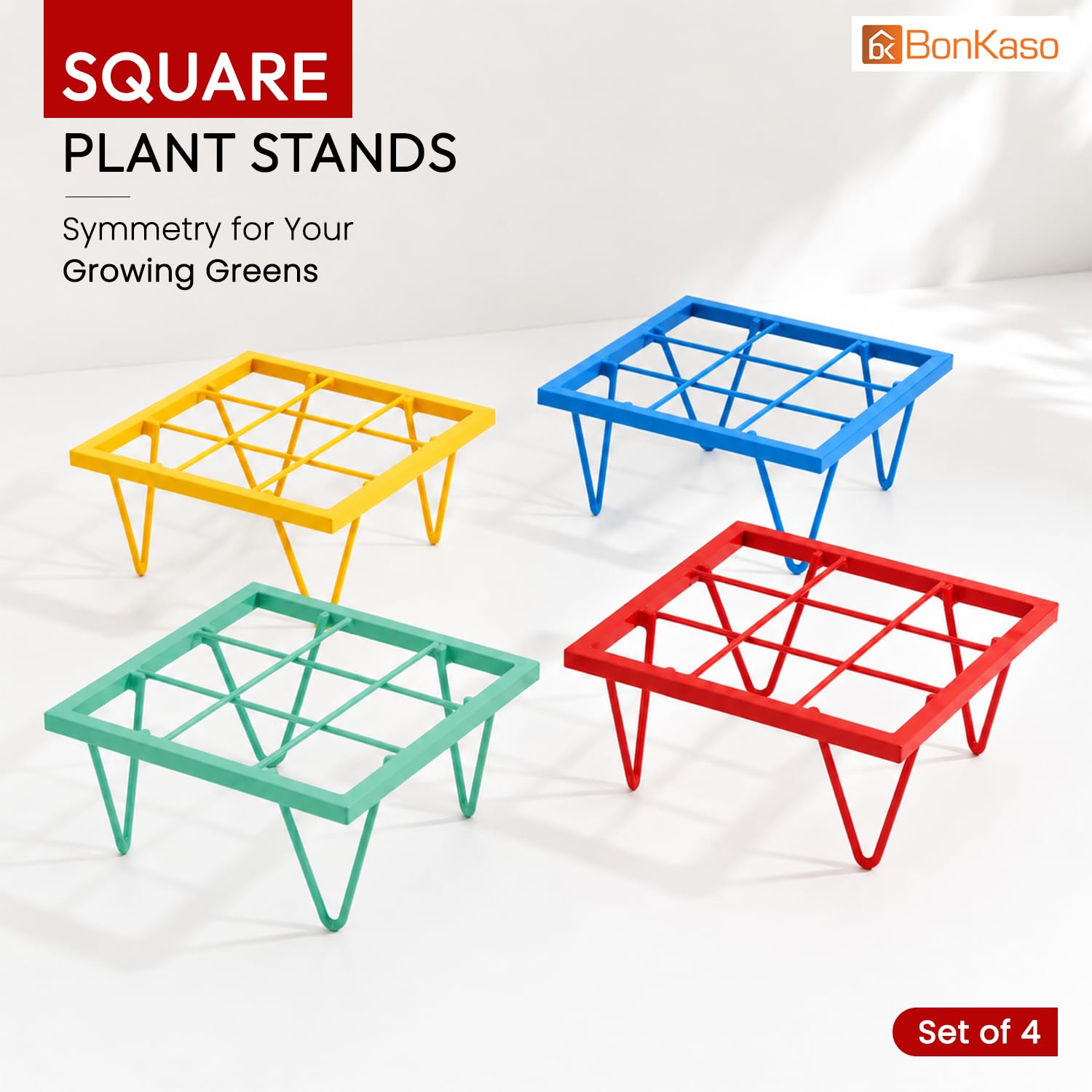 BonKaso Metal Plant Stand - Outdoor & Indoor -2