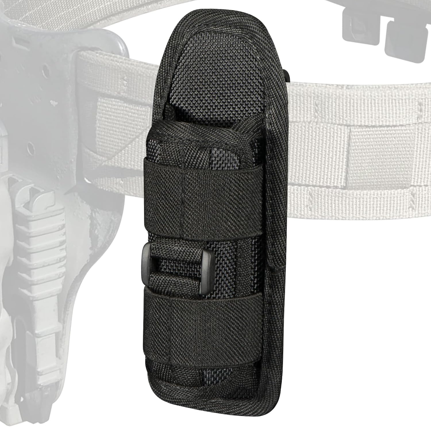 Tactical Flashlight Holster, Duty Belt Clip Pouch Hunting Light Holder