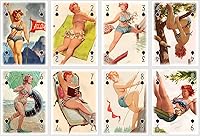 Vista 4 de Pin Up Hilda Jugando Cards. Tarjetas vintage de talla grande Pin Up Girl. 52 cartas y 2 comodines