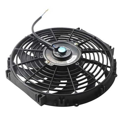 Miniatura 3 de MOSTPLUS - Juego de 2 ventiladores eléctricos universales delgados 12 V con paquete de montaje de 7 pulgadas color negro