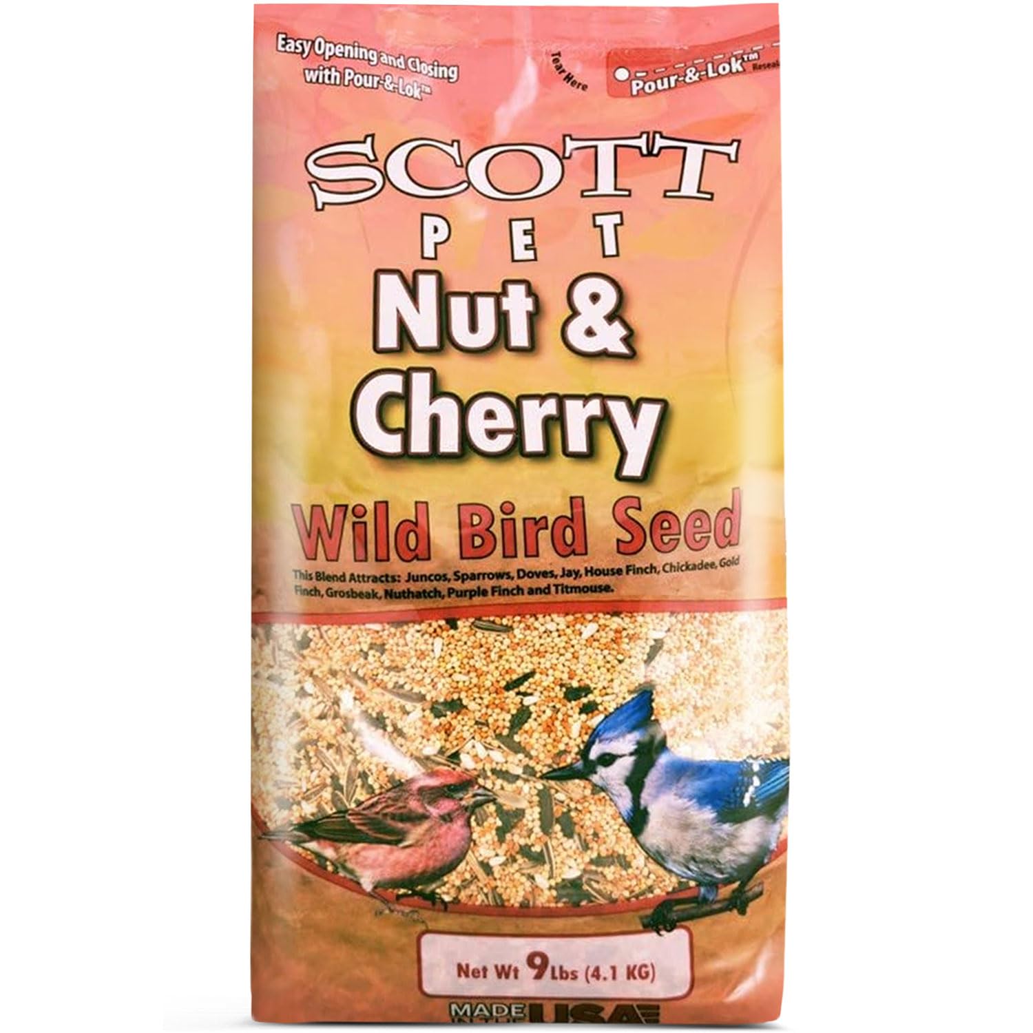 Scott Pet 159212 No.9 Semilla de pájaro silvestre de nuez y cereza