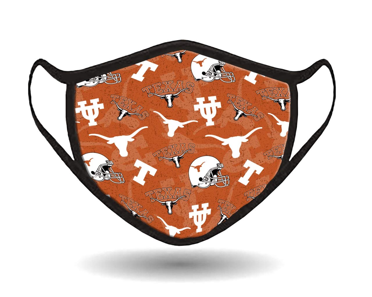 Fabrique Innovations NCAA Texas Longhorns, 100% Cotton, Double Layer, Washable & Reusable, Non-Medical Face Mask
