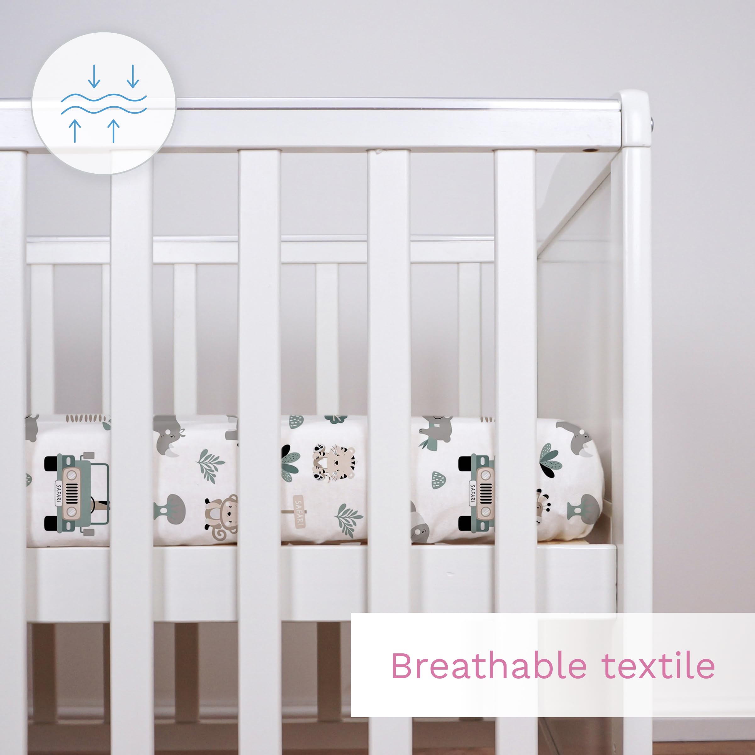 Baby Comfort Nursery 100% Cotton Fitted Sheet fits 140x70 cm Cot Bed Mattress (Safari Cars) — view 7