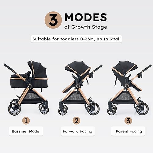 Miniatura 2 de Cochecito de bebé 2 en 1, cochecito convertible para bebés y recién nacidos de 0 a 36 meses