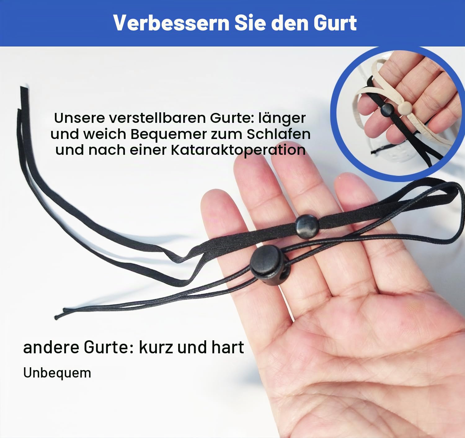 AMZVIO Augenschutz, Kunststoff, medizinische Augenklappe für nach Kataraktoperationen, Augenschutz oder Schlafen, verbessertes elastisches Band, länger und breiter, für Erwachsene, transparent, 2
