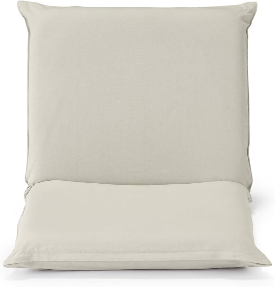 Amazon｜無印良品 座いす ベージュ 大 洗いざらしの綿帆布