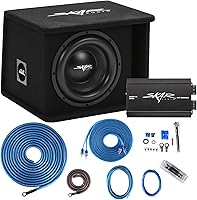 Skar Audio SDR-1X10D2 1200W Peak 10" Loaded Subwoofer Enclosure + RP-800.1D Amp + 4-Gauge Wiring Kit - Complete Bass Package
