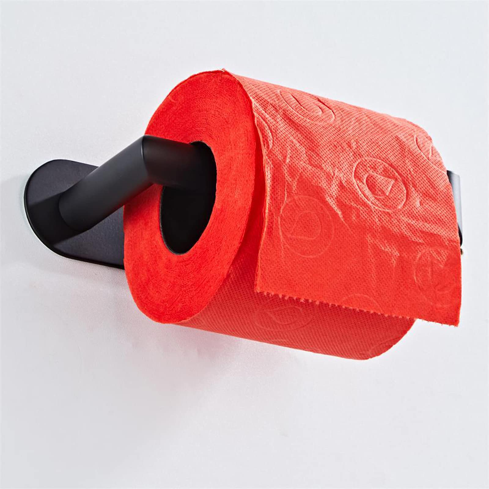 Elementos esenciales para el hogar, portarrollos de papel higiénico, portarrollos de papel higiénico negro mate, portarrollos de papel higiénico adhesivo de acero inoxidable 304 para baño, a prue