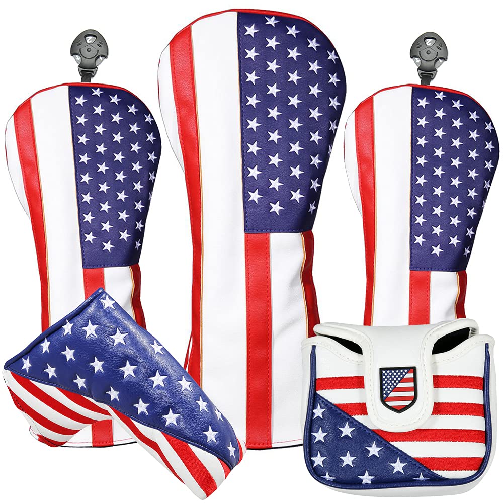 Fundas para cabeza de golf de Estados Unidos para conductor y maderas Fairway de cuero