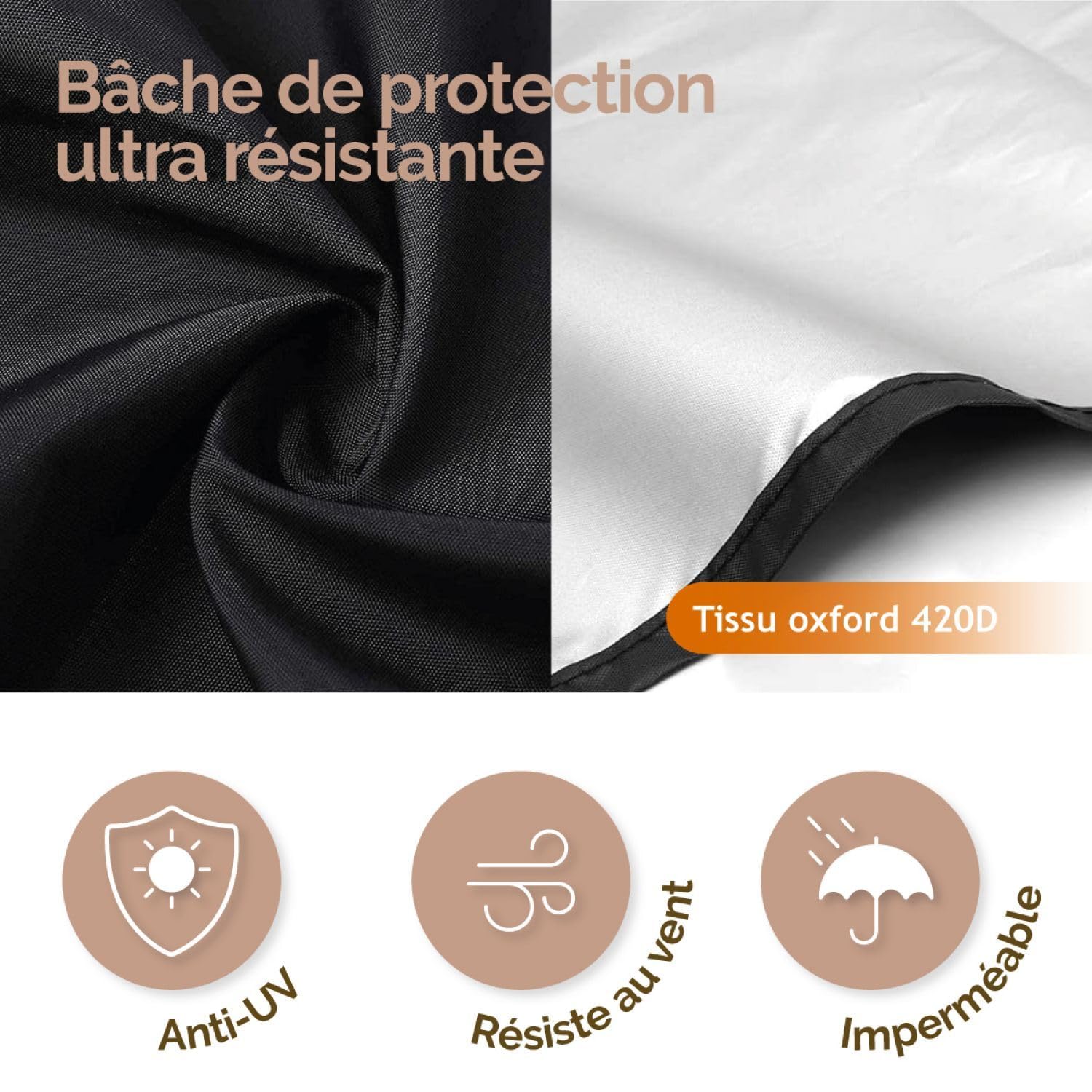 Linxor - Couverture, Bâche de Protection pour Enrouleur de Piscine - 4 Dimensions