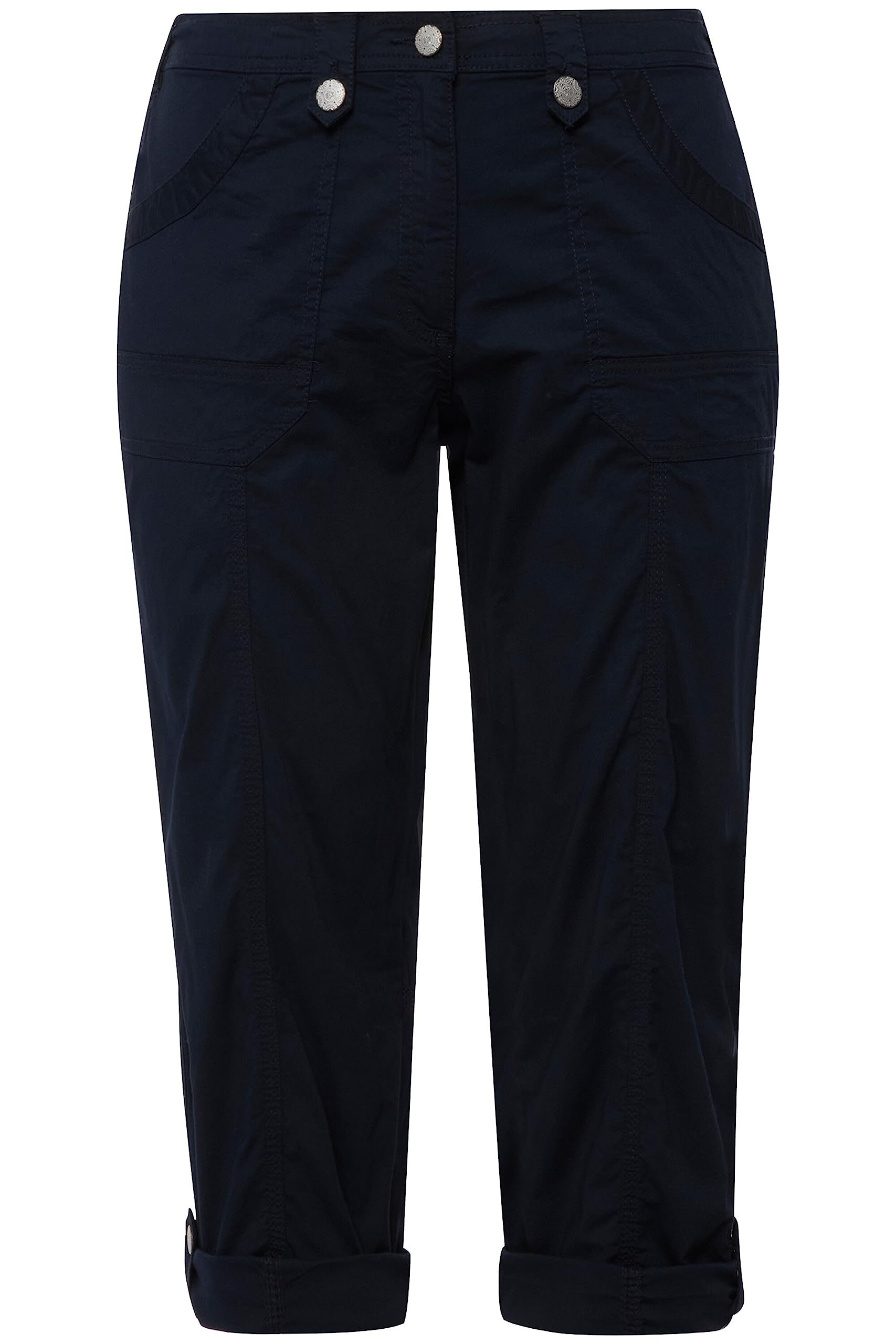 Ulla Popken Damen Pants Roll-tab Hem Stretch Cargo Pants