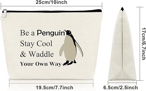 Miniatura 3 de Sazuwu Regalos para amantes de los animales, bolsa de maquillaje para mujer, Sé un pingüino, mantente fresco y camina a tu manera