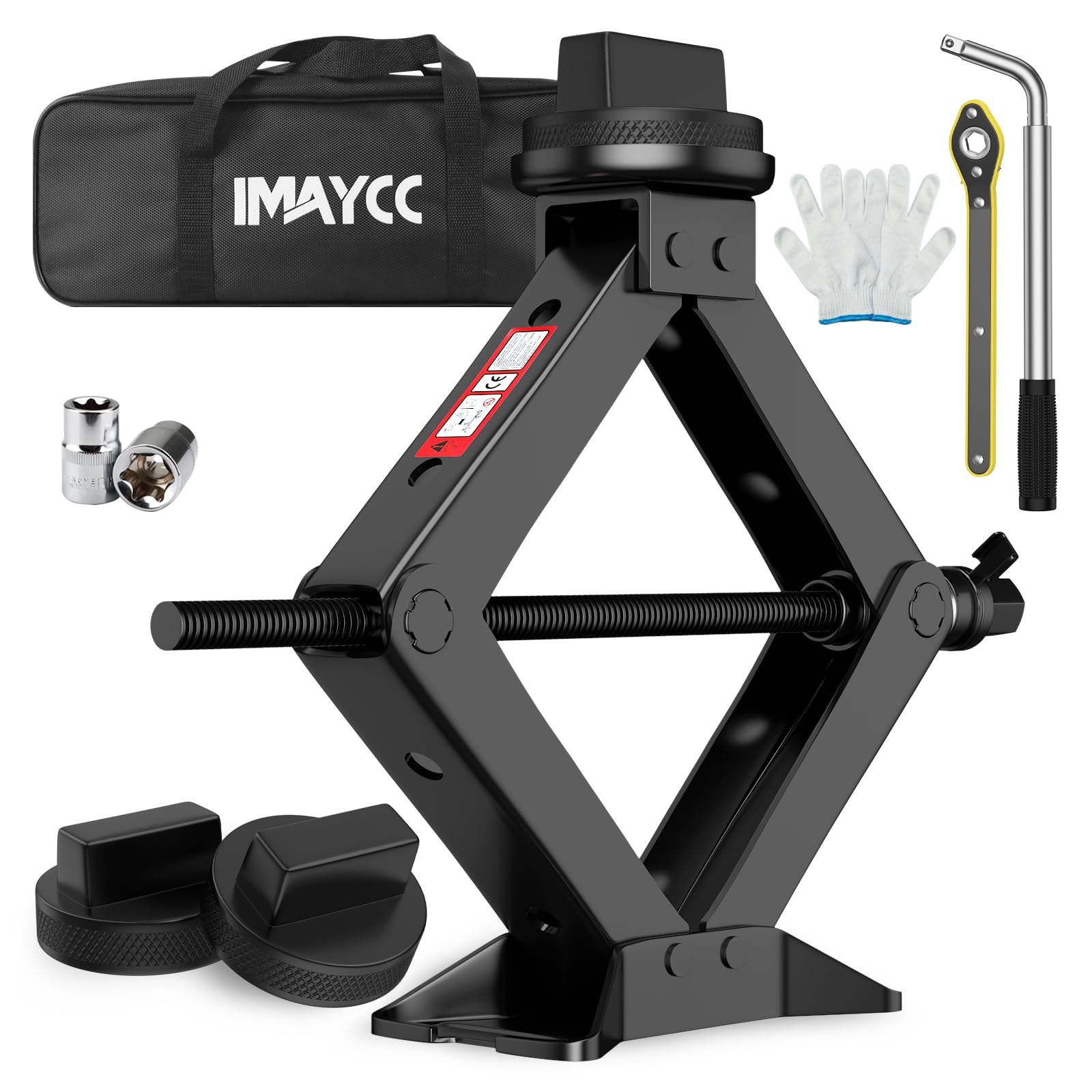 IMAYCC Cric Per Auto Universale 2.5T/2500kg, Cric Auto Per Mercedes Benz Serie Con Tampone In Gomma,Cric Portatile Auto Con Chiave Per Dadi Ruota, Kit Emergenza Auto Per Auto Mercedes-Benz SUV MPV