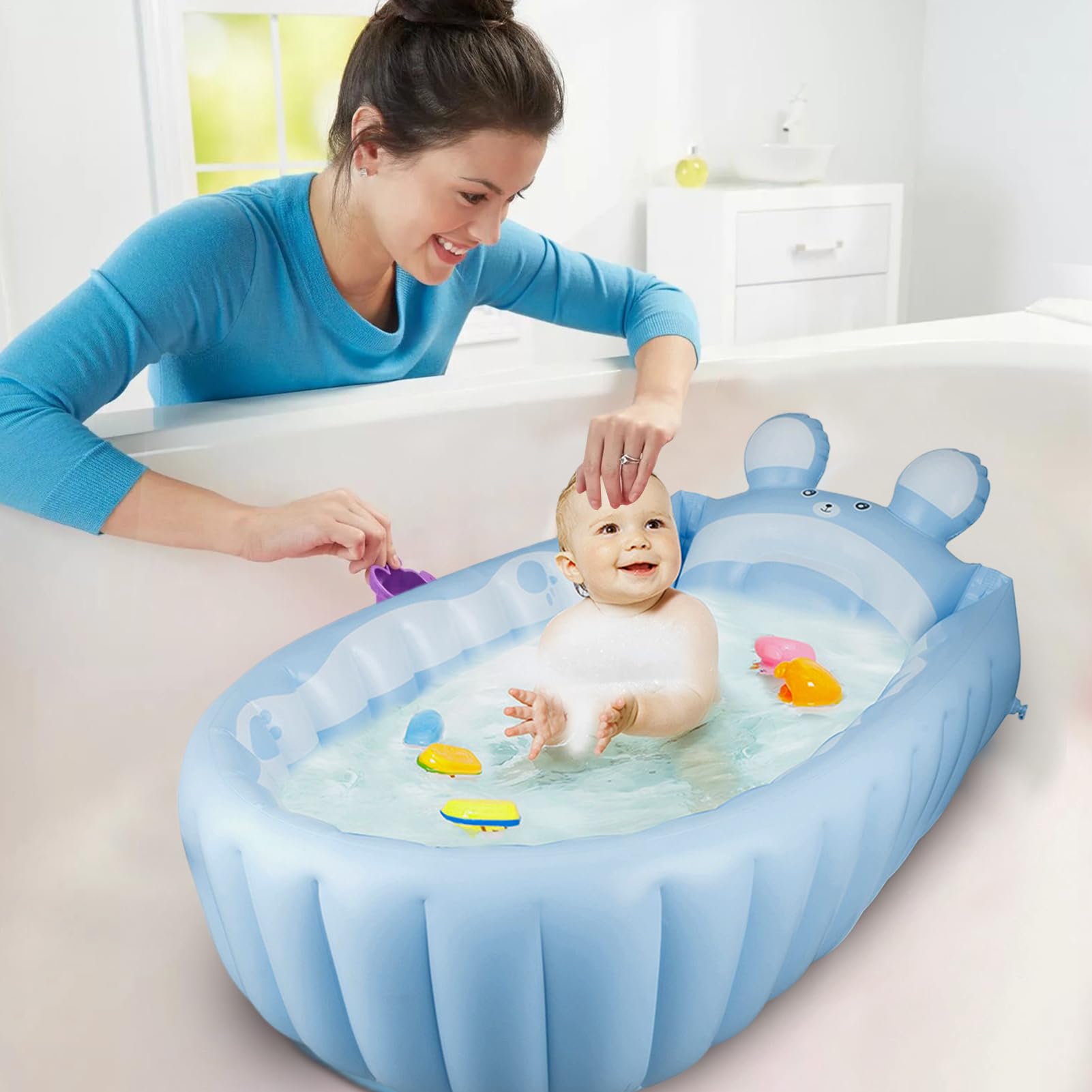 Vasca da bagno gonfiabile, vasca gonfiabile per bambini Vasca da bambino | Basino doccia pieghevole, piscina non slip per ragazzi per bambini bambini