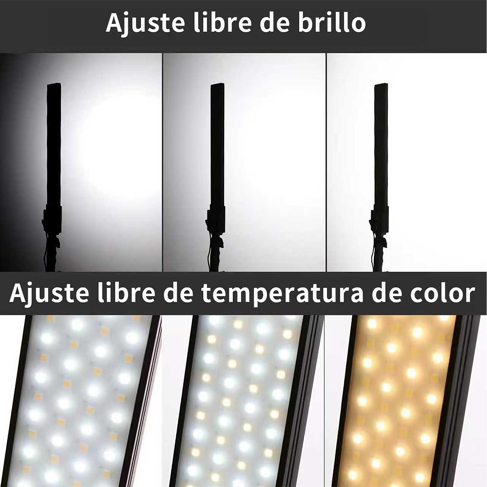 Juego de 2 luces LED bicolor regulables para vídeo y vídeo, con trípode, bolsa de transporte, juego de luz para cámara de vídeo, YouTube, producto de fotografía, 3200-5500 K, CRI 96+
