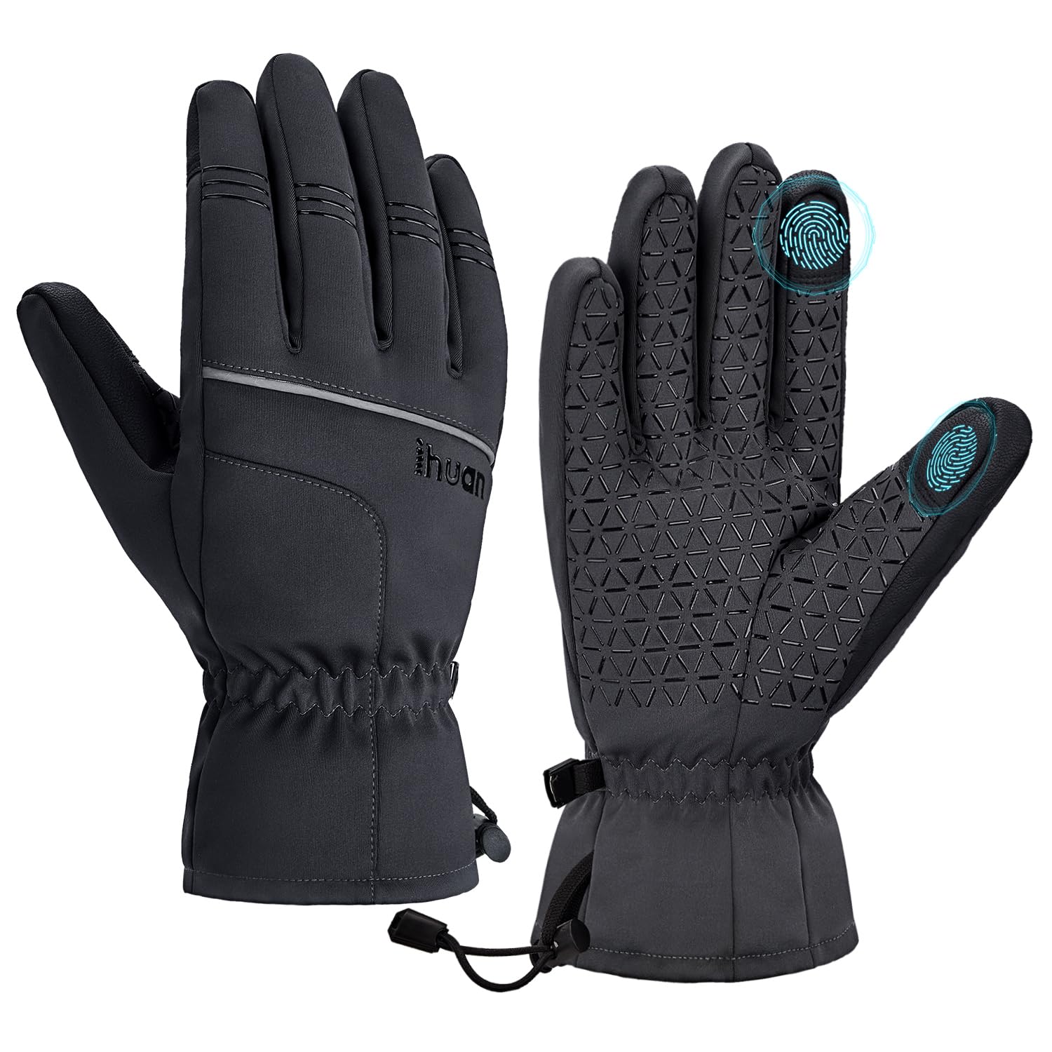 Winter Waterproof Skiing Gloves for Men & Women, Cold Weather Thermal Gloves with Touchscreen Fingers, Windproof, Snowboarding, Running, Cycling, Driving, Hiking, Motorcycling