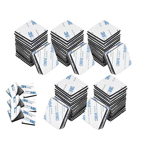 WANGhoo - Cinta de espuma de doble cara de 1.575 x 1.575 x 0.079 in, paquete de 200 cintas cuadradas de doble cara resistente, cinta de espuma