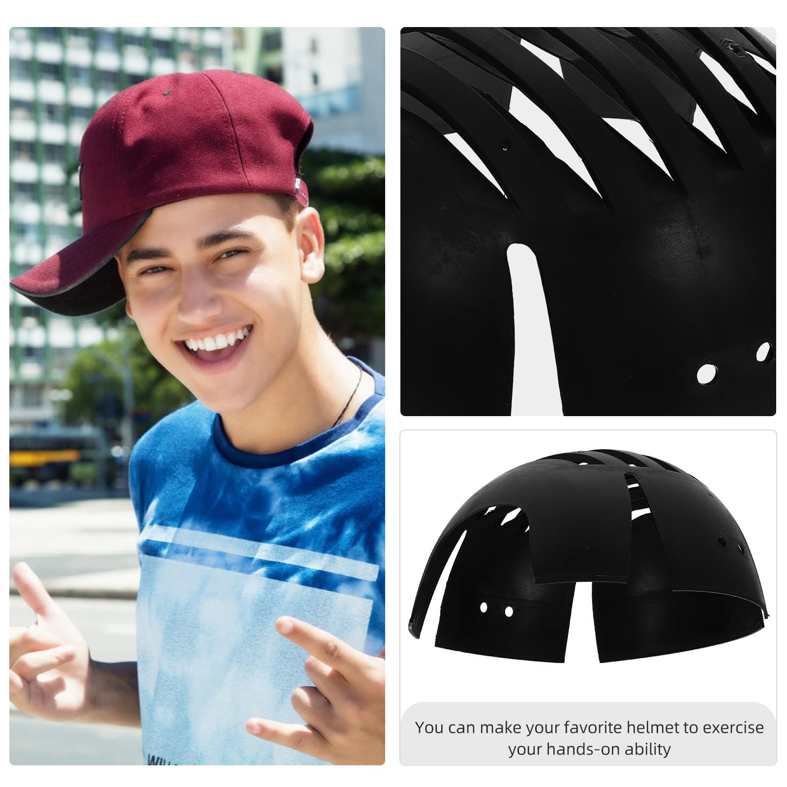 2 Pezzi Supporto per Cappelli in Plastica Nero, Protezione Anti-collisione e Sostegno per Cappellini da Baseball, Organizer per Cappelli
