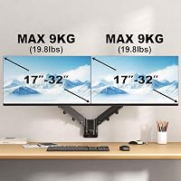IMtKotW Dupla Monitor Fali Tartó 17-32" Magasságállítható Dönthető Forgó 9kg VESA 3