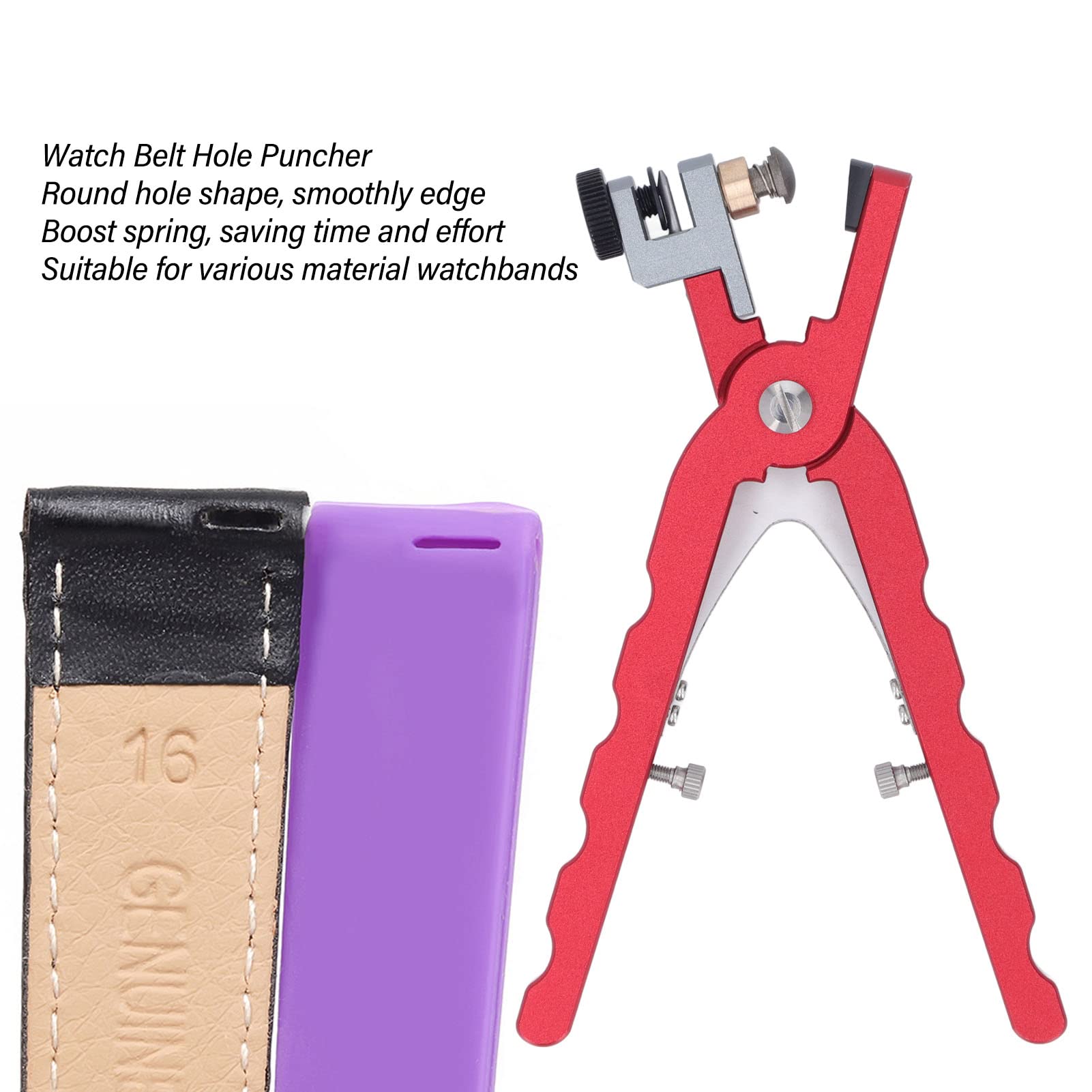 Correa de reloj ergonómica de aleación de aluminio para ahorro de mano de obra y alicates perforadores de cinturón de cuero, herramienta para cinturones y correas