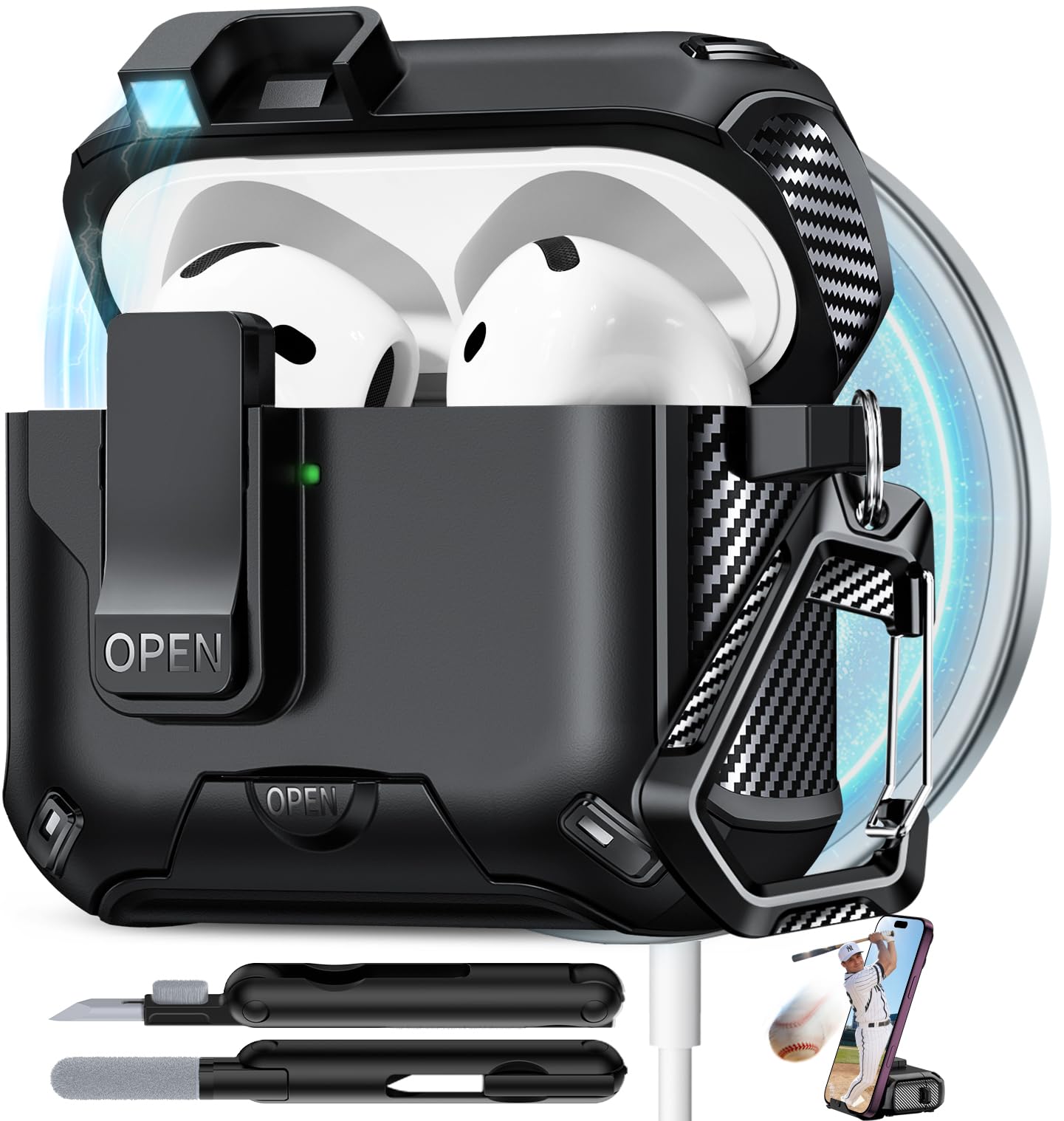 for AirPods 4 Case with Lock (Black)