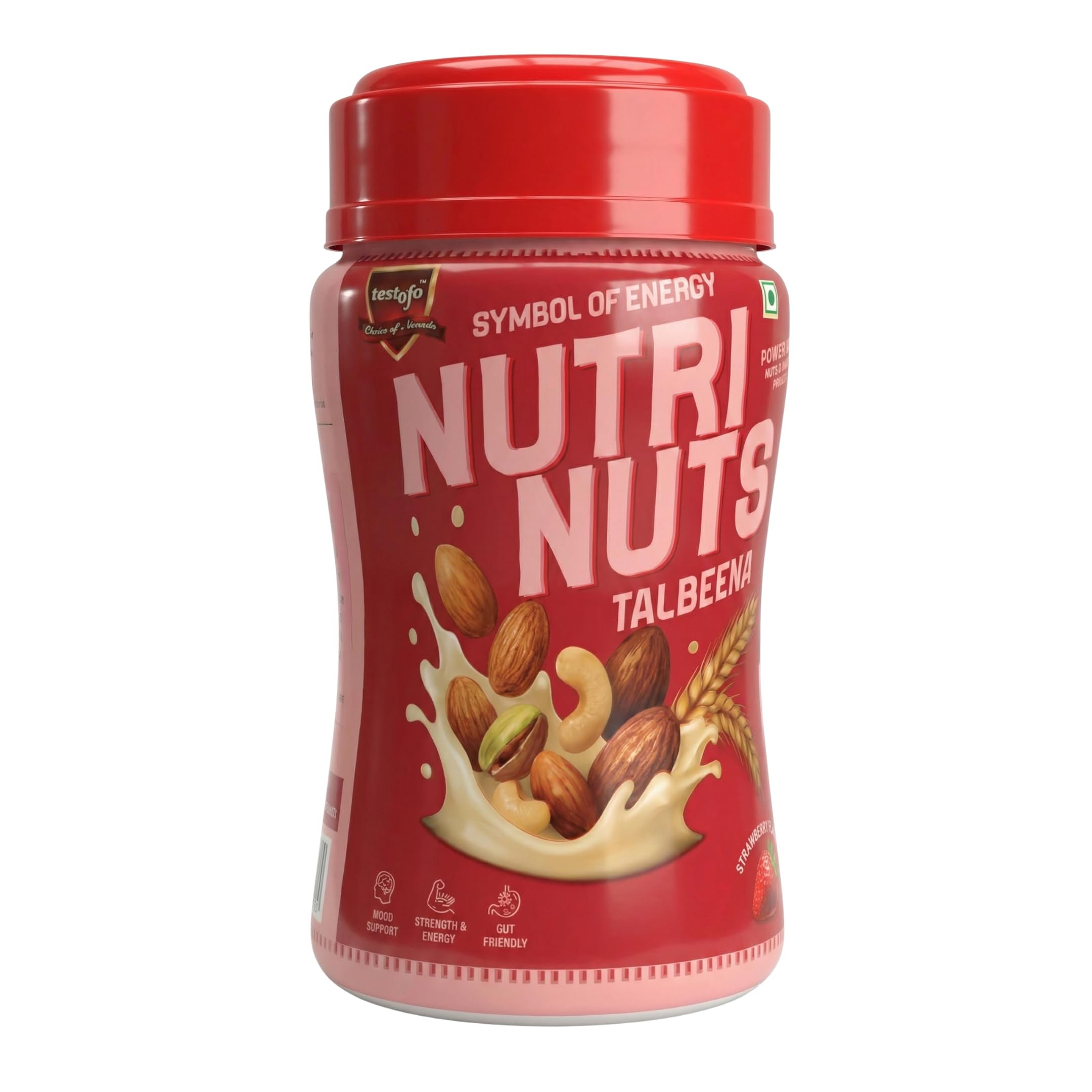 Nutri Nuts Talbeena Strawberry Flavour | Healthy Millet & Dry Fruits Drink Mix | Almonds, Cashews & Pistachios | Energy & Strength Booster | Gut Friendly Nutrition | 100% Vegetarian-image-41