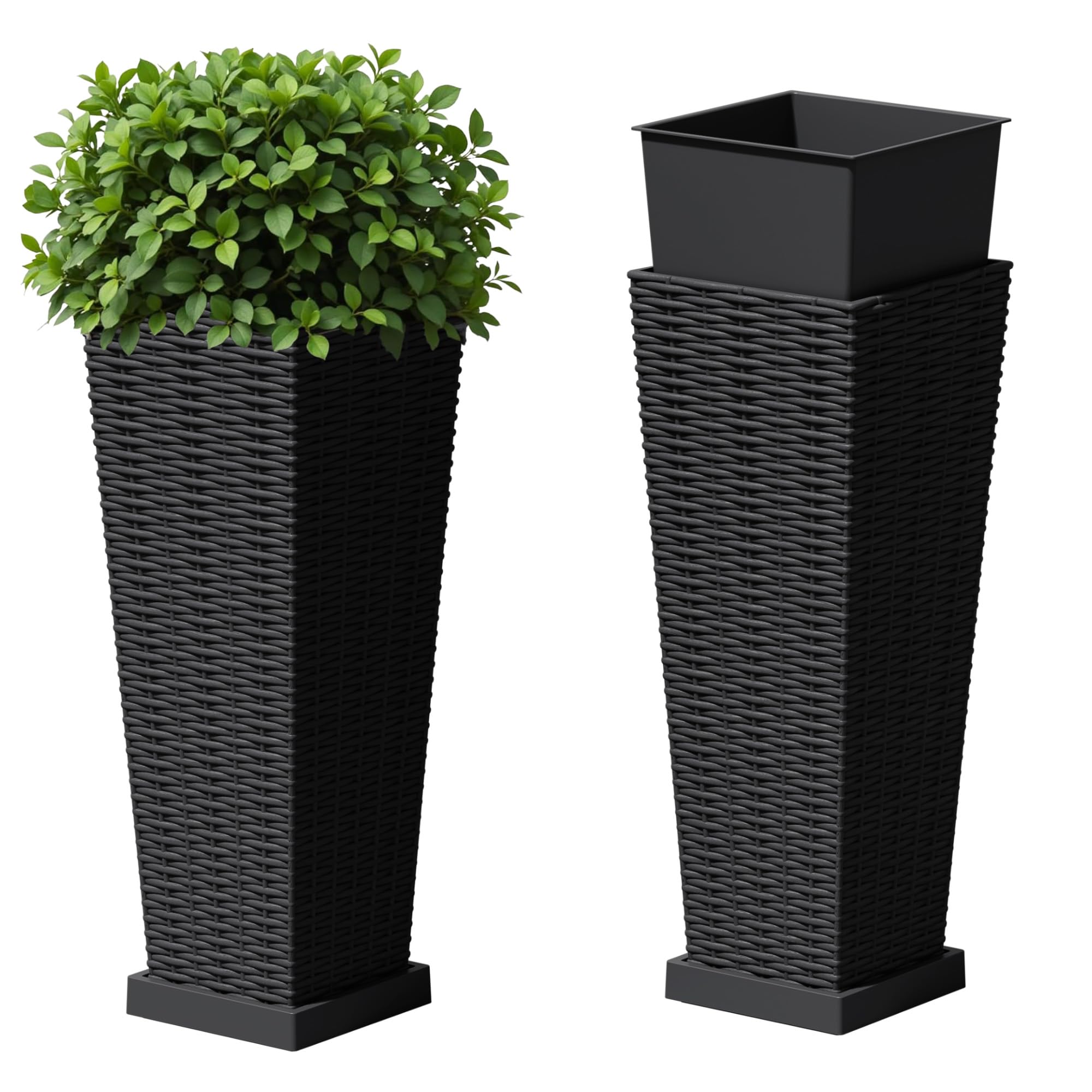 Devoko Resin Tall Planters Set of 2