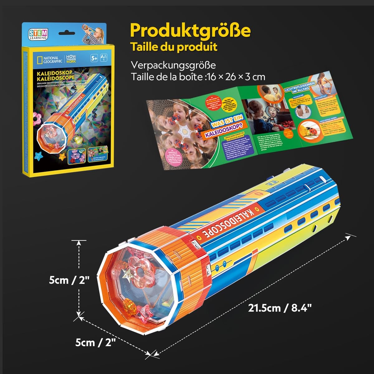 Folia 977 - caleidoscoop knutselset, 35 delig, leerrijke knutselverpakking voor kinderen en volwassenen : Folia