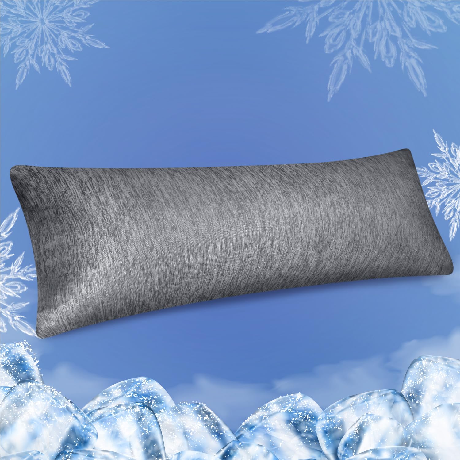 Fittia Body Cooling Pillow Cases for Hot Sleepers, 20x54 Inches, Breathable Body Cooling Pillow Covers with Hidden Zipper, Both Sides Q-Max>0.45, Ideal for Night Sweats, Black