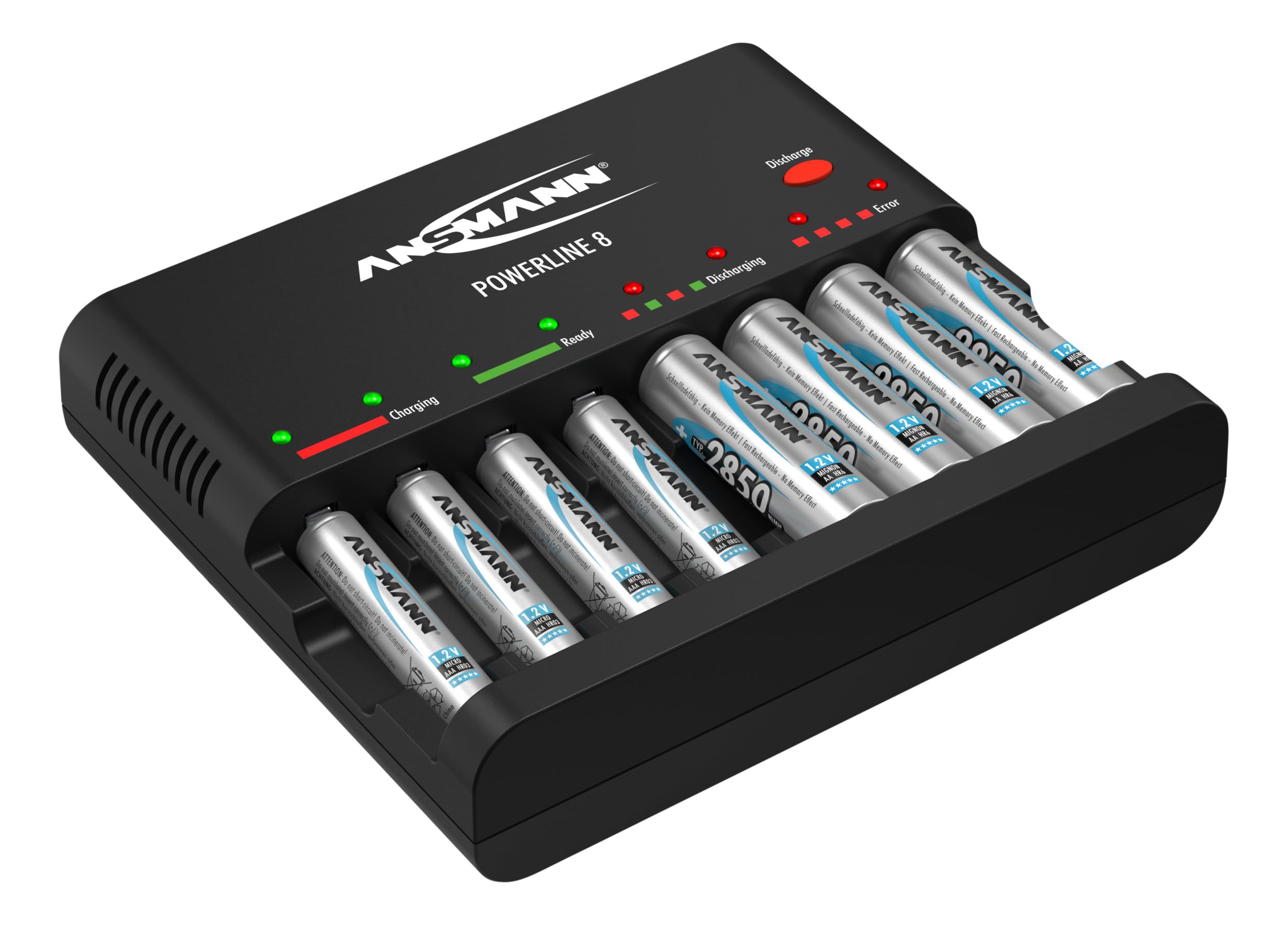 Ansmann Powerline 8 para 1 – 8 pilas AA/AAA Baterías y puerto de carga USB 1001 – 0006