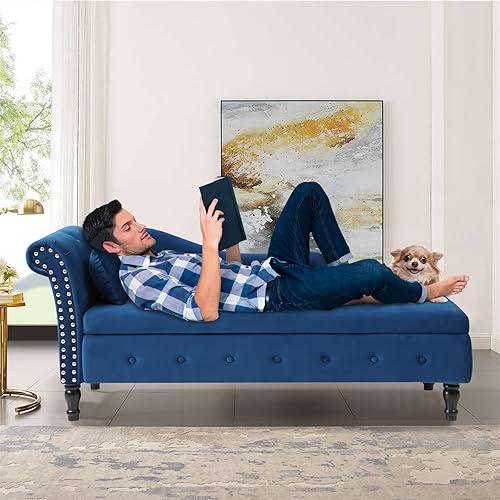 Miniatura 3 de Betoko Bancos de almacenamiento de terciopelo para el extremo de la cama, con brazo enrollado de 60 pulgadas, banco otomano de almacenamiento para